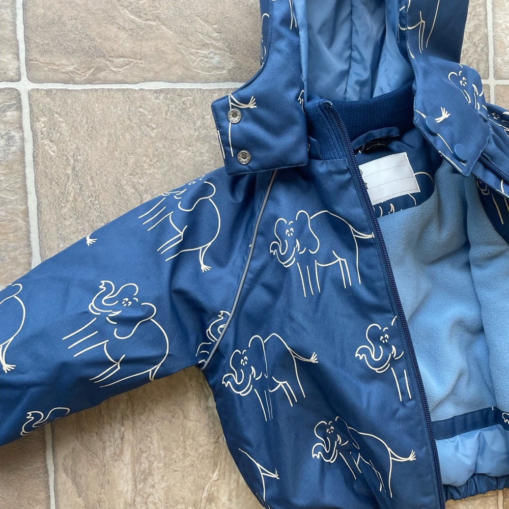 Jacket kids unisex Elephant print jacket w fleece lining